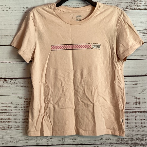 Vans Pink Checkered Graphic Tee - Picture 1 of 4